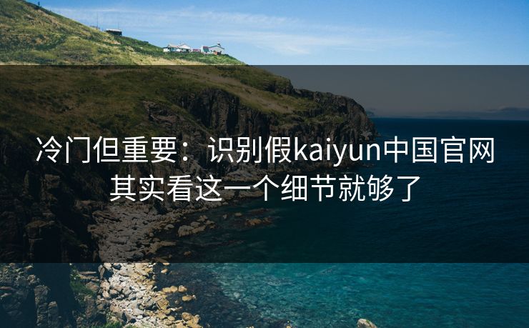 冷门但重要:识别假kaiyun中国官网其实看这一个细节就够了